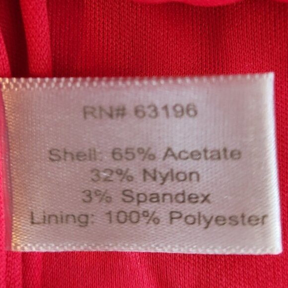 Boston Proper Sleeveless V-Neck Form Fitting Satin Red Dress Womens Siz 12 - Picture 12 of 14